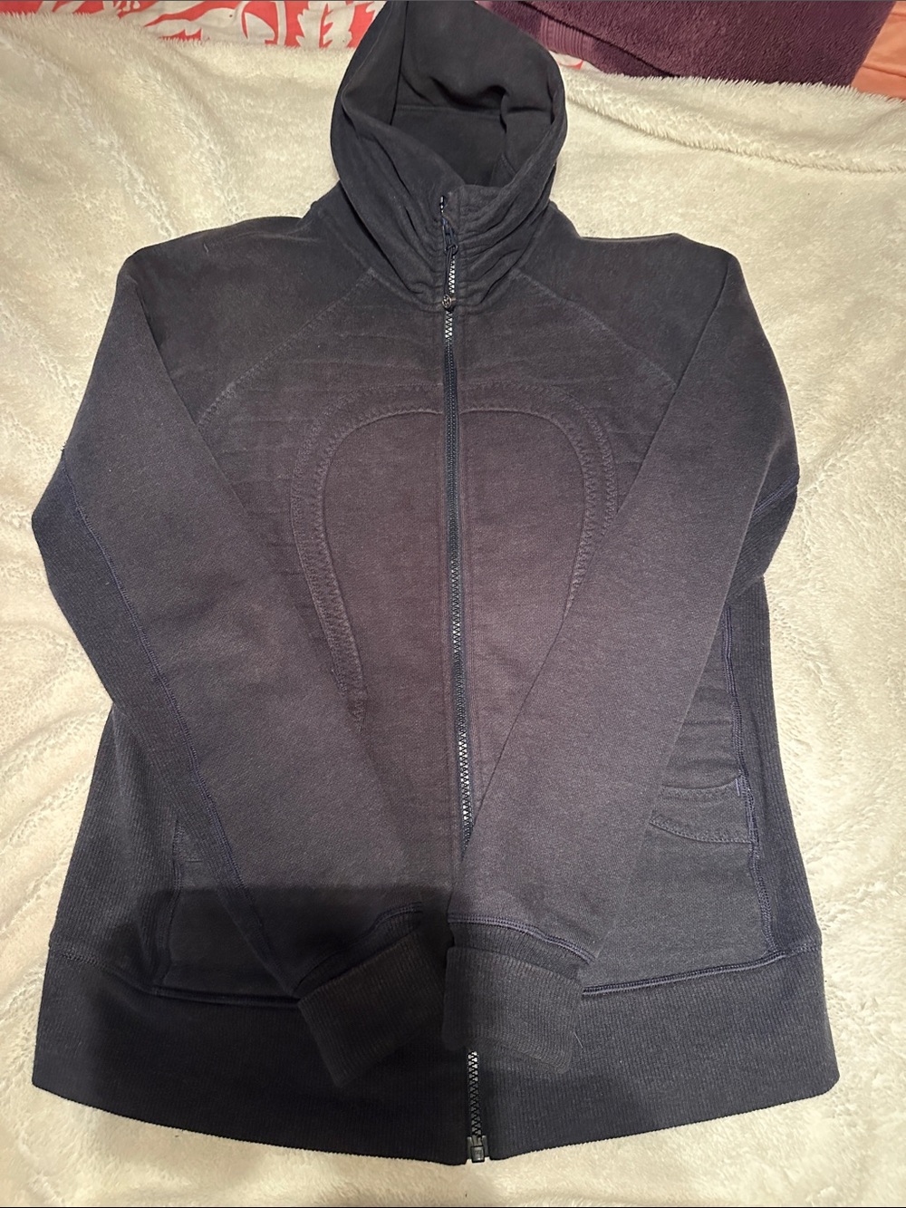 lululemon athletica Navy Hooded Full-Zip Bomber Jacket